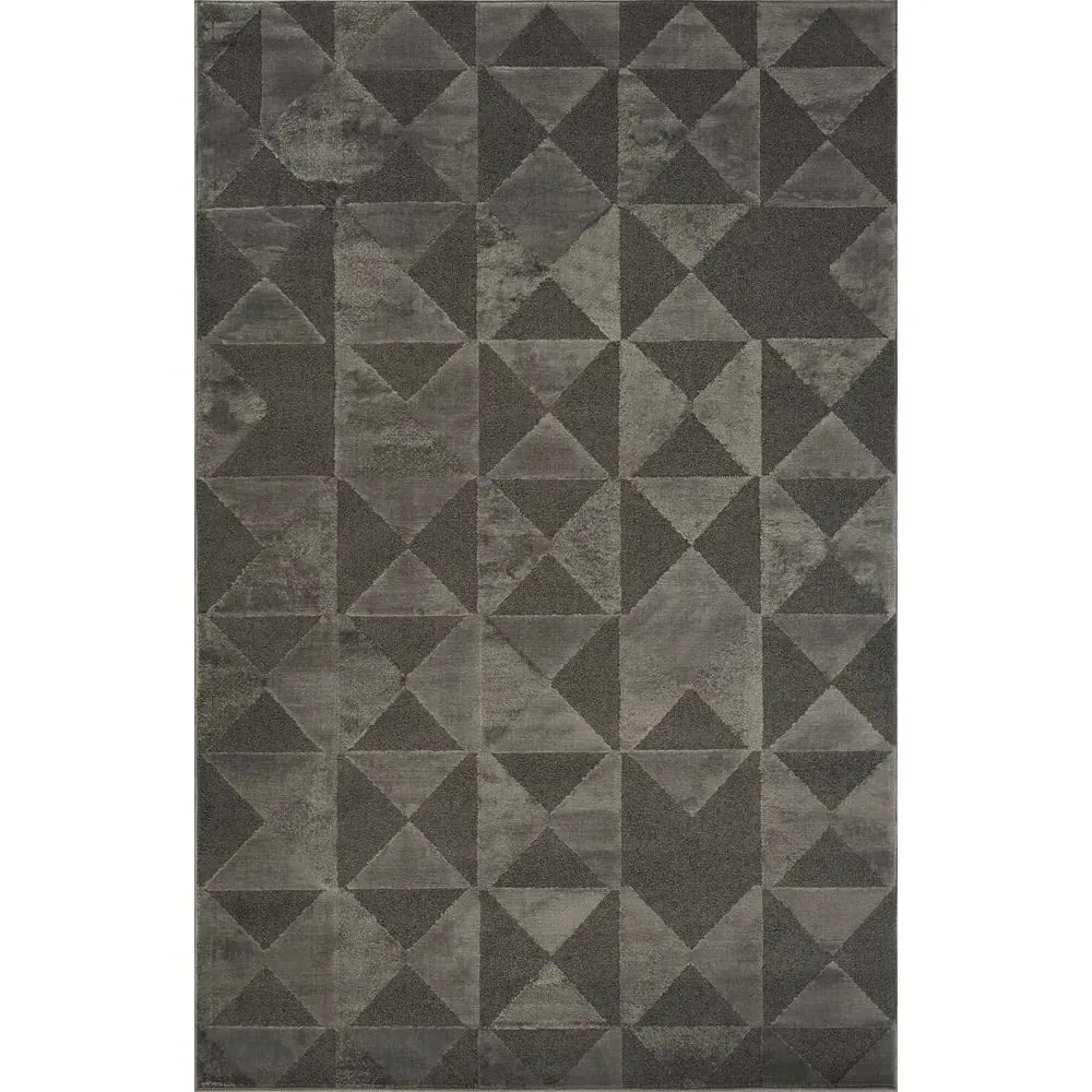 Hamilton Geometric Triangle Mosaic Rug - Grey, Polypropylene
