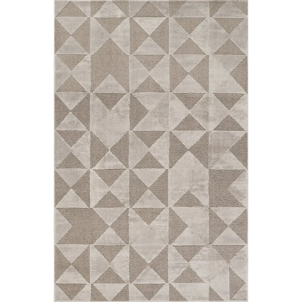 Hamilton Geometric Triangle Mosaic Rug - Mocha, Polypropylene