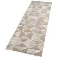 Hamilton Geometric Triangle Mosaic Rug - Mocha, Polypropylene