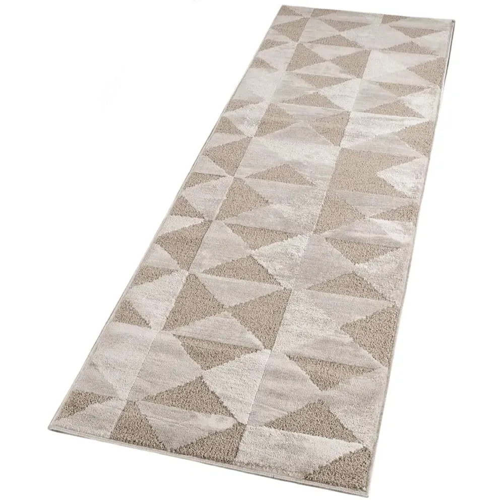Hamilton Geometric Triangle Mosaic Rug - Mocha, Polypropylene