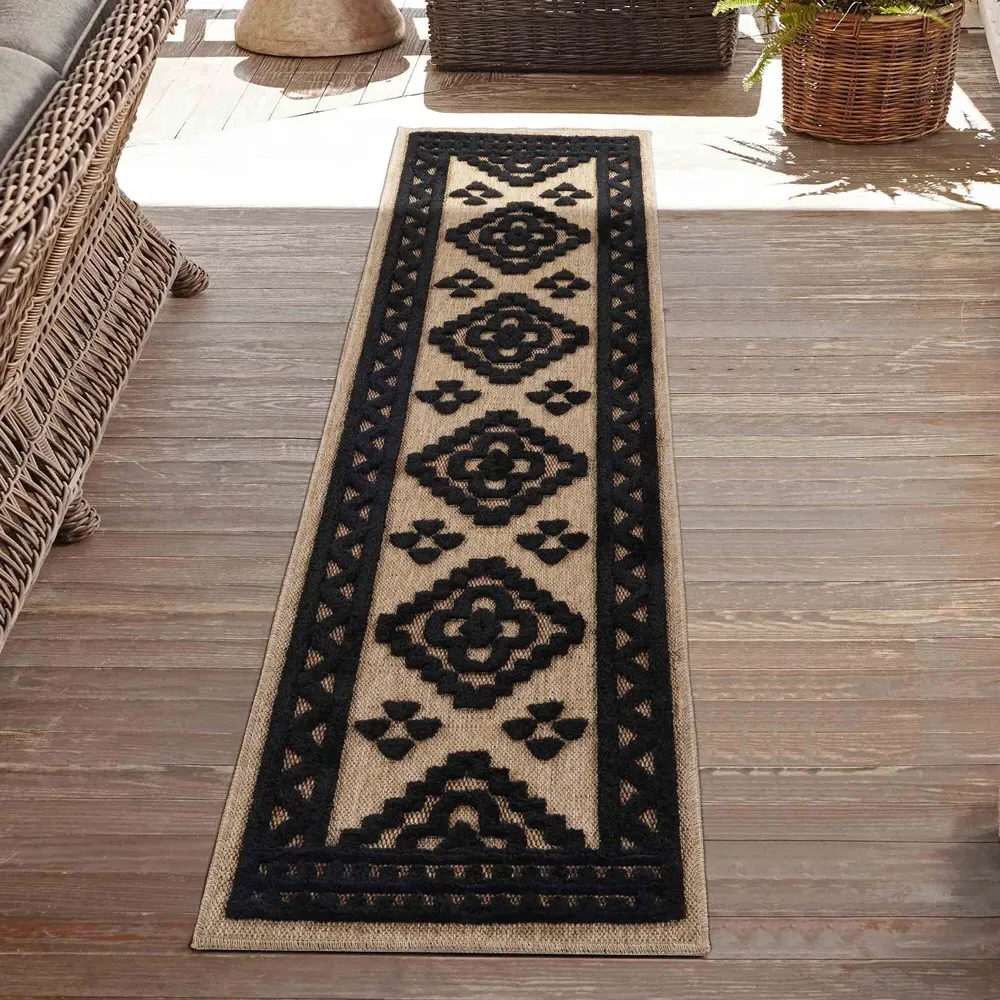 Harper Diamond Rug - Black