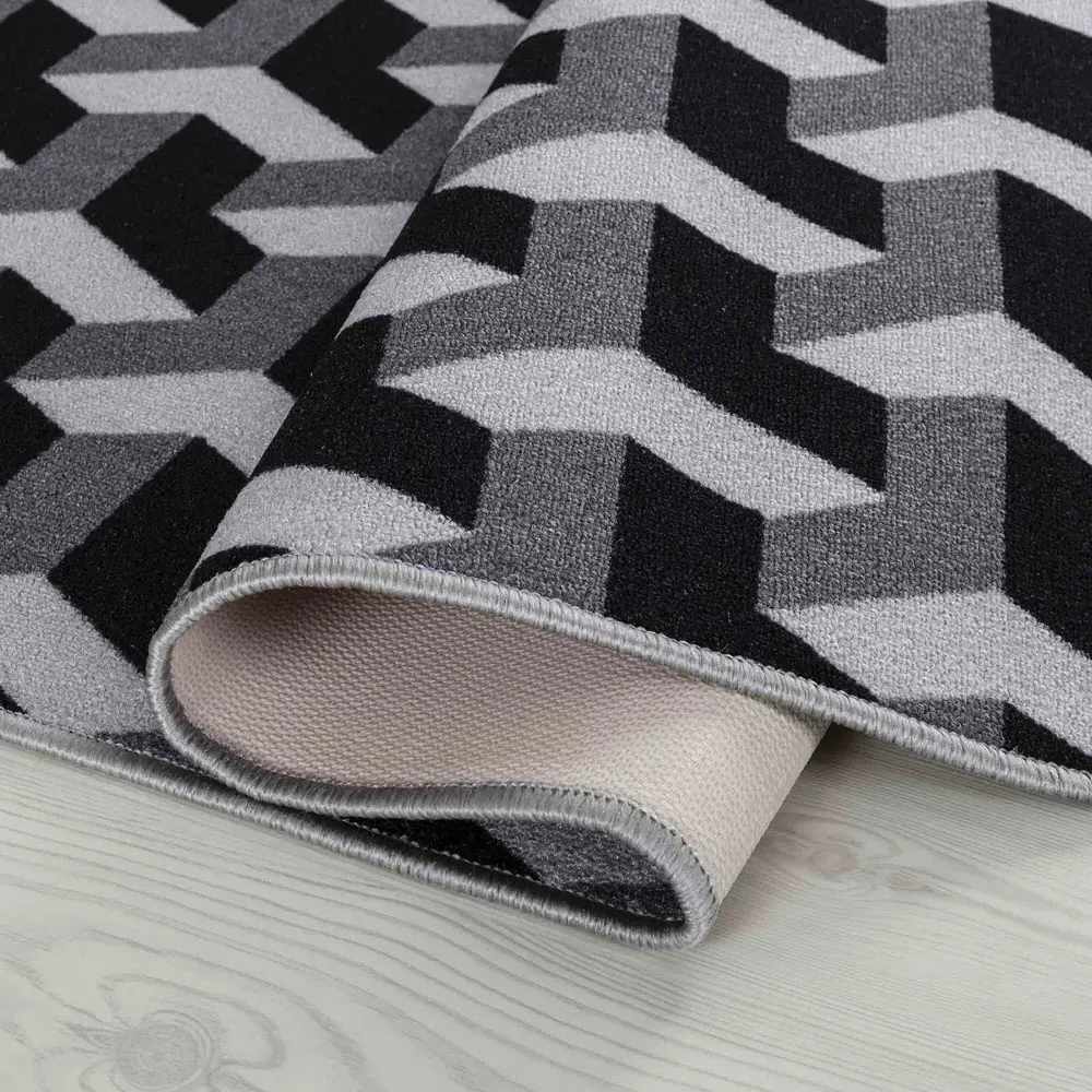 Havana Chevron Anti Slip Door Mat - Grey, Nylon