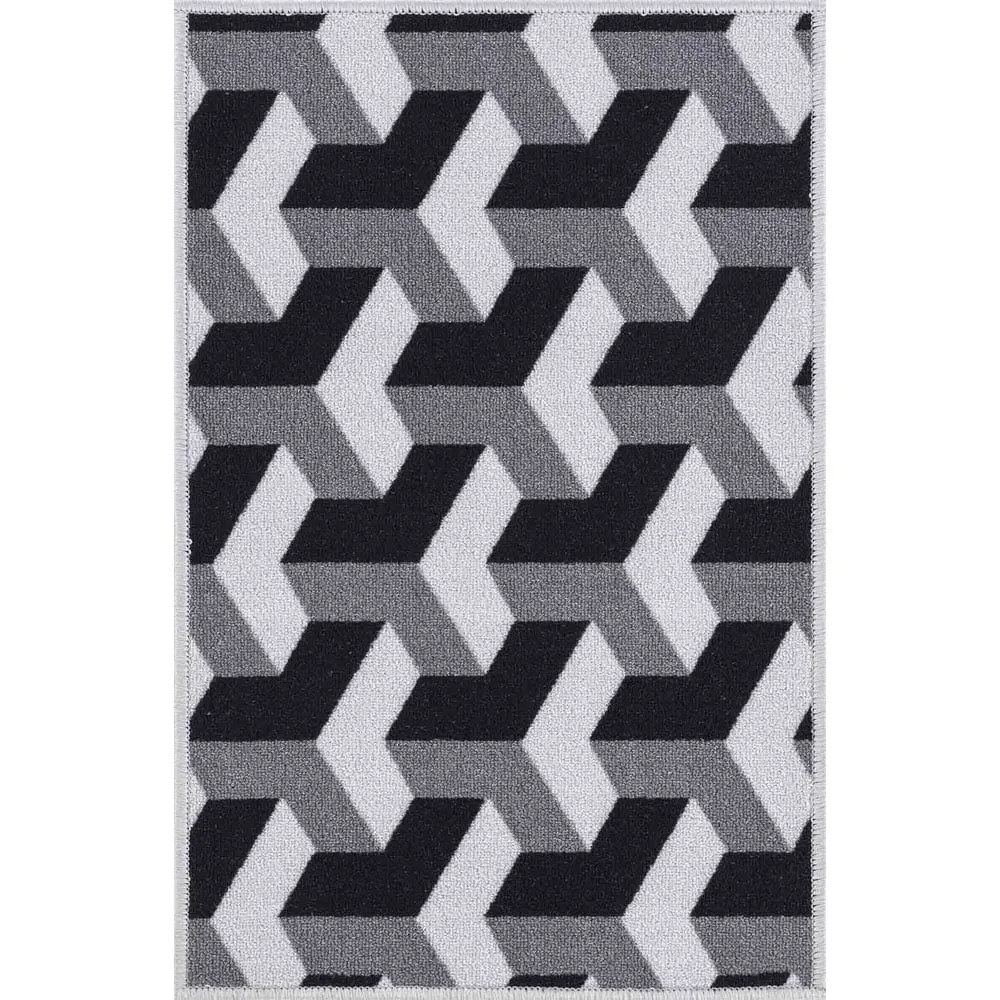 Havana Chevron Anti Slip Door Mat - Grey, Nylon