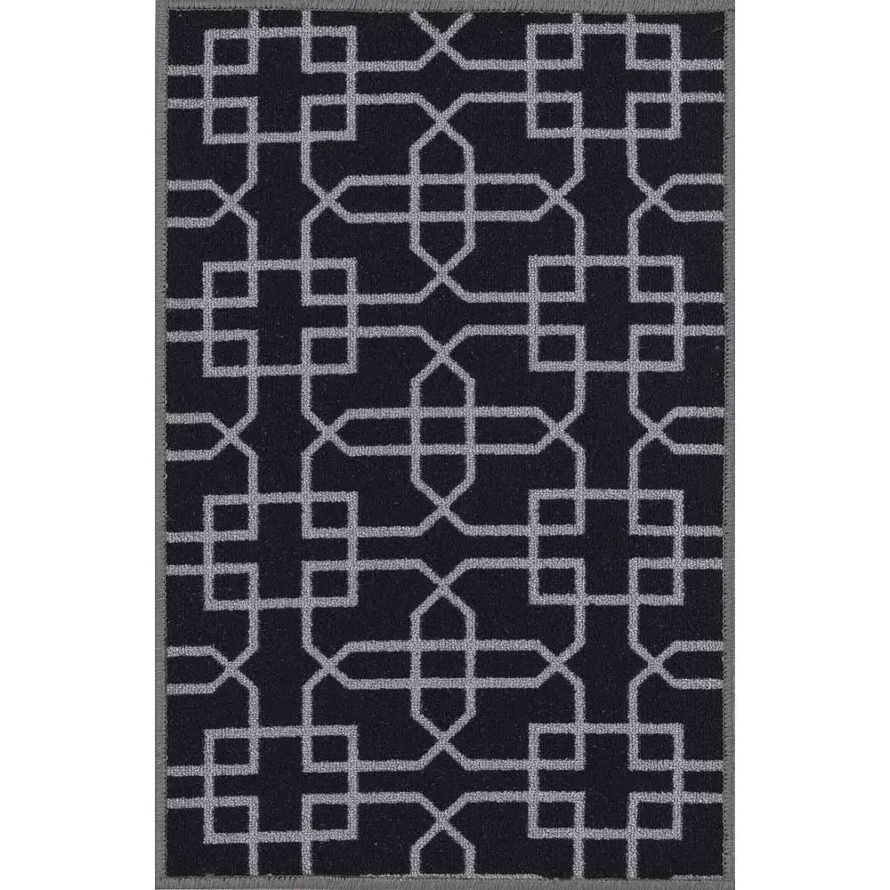 Havana Cubed Trellis Anti Slip Door Mat - Black