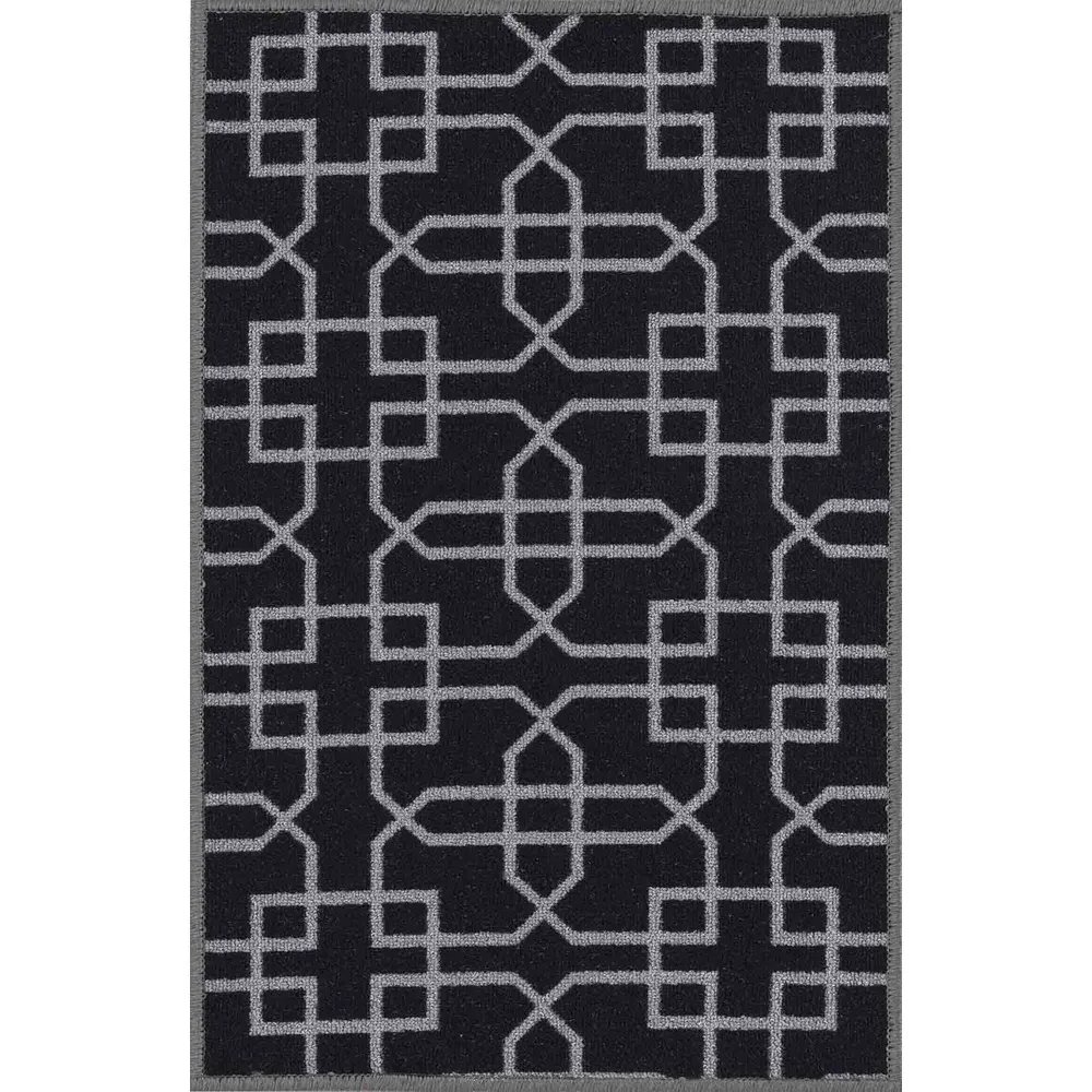 Havana Cubed Trellis Anti Slip Door Mat - Black