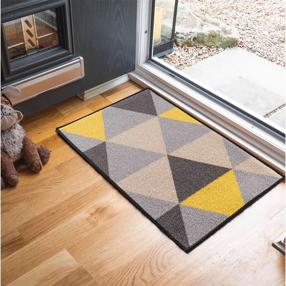 Havana Geometric Anti Slip Door Mat - Dark Gold