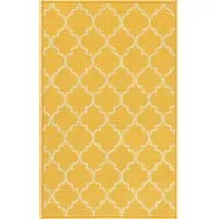 Havana Gold Trellis Anti Slip Door Mat - Gold, Nylon