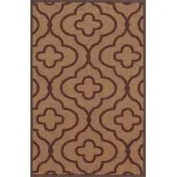Havana Quatrefoil Anti Slip Door Mat - Beige, Nylon