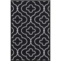 Havana Quatrefoil Anti Slip Door Mat - Black, Nylon