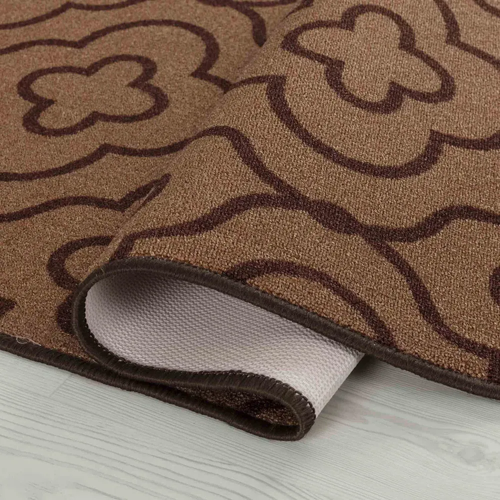 Havana Quatrefoil Anti Slip Door Mat - Gold, Nylon