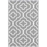 Havana Quatrefoil Door Mat with Anti Slip - Grey, Nylon