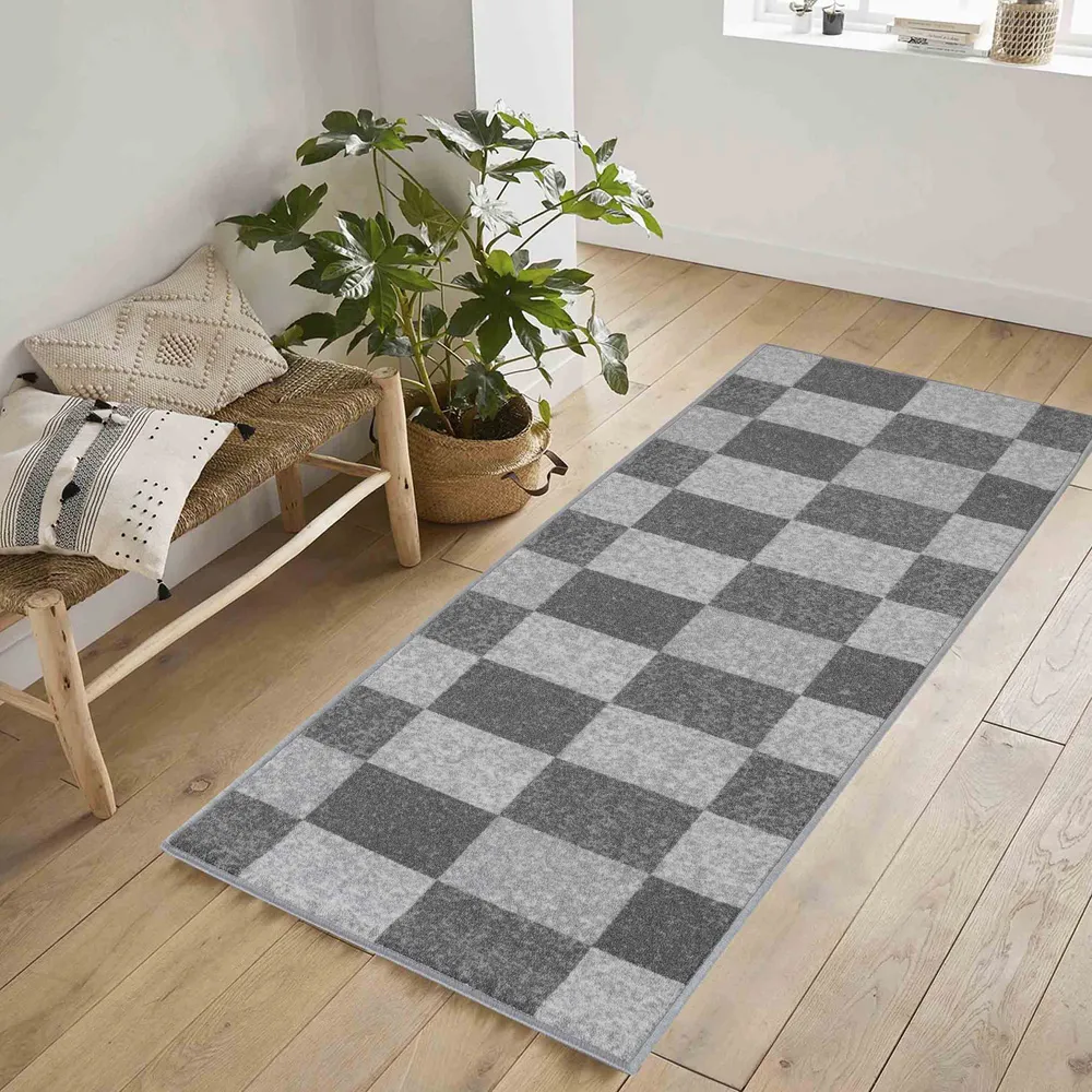 Havana Square Anti Slip Door Mat - Grey, Nylon