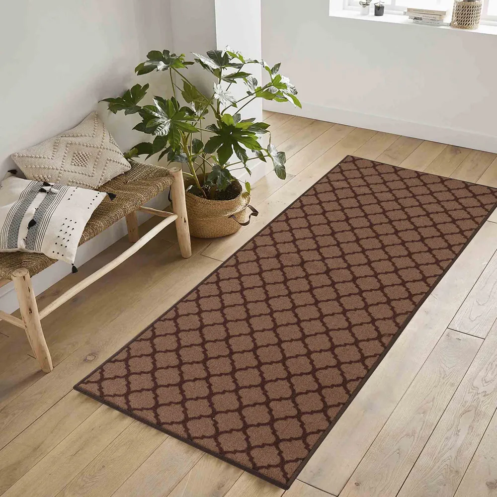 Havana Trellis Anti Slip Door Mat - Beige, Nylon