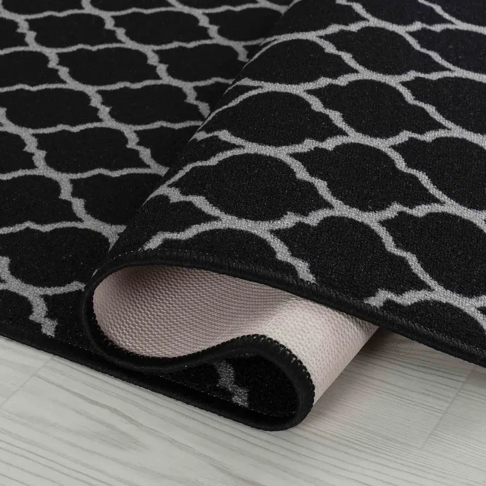 Havana Trellis Anti Slip Door Mat - Black, Nylon