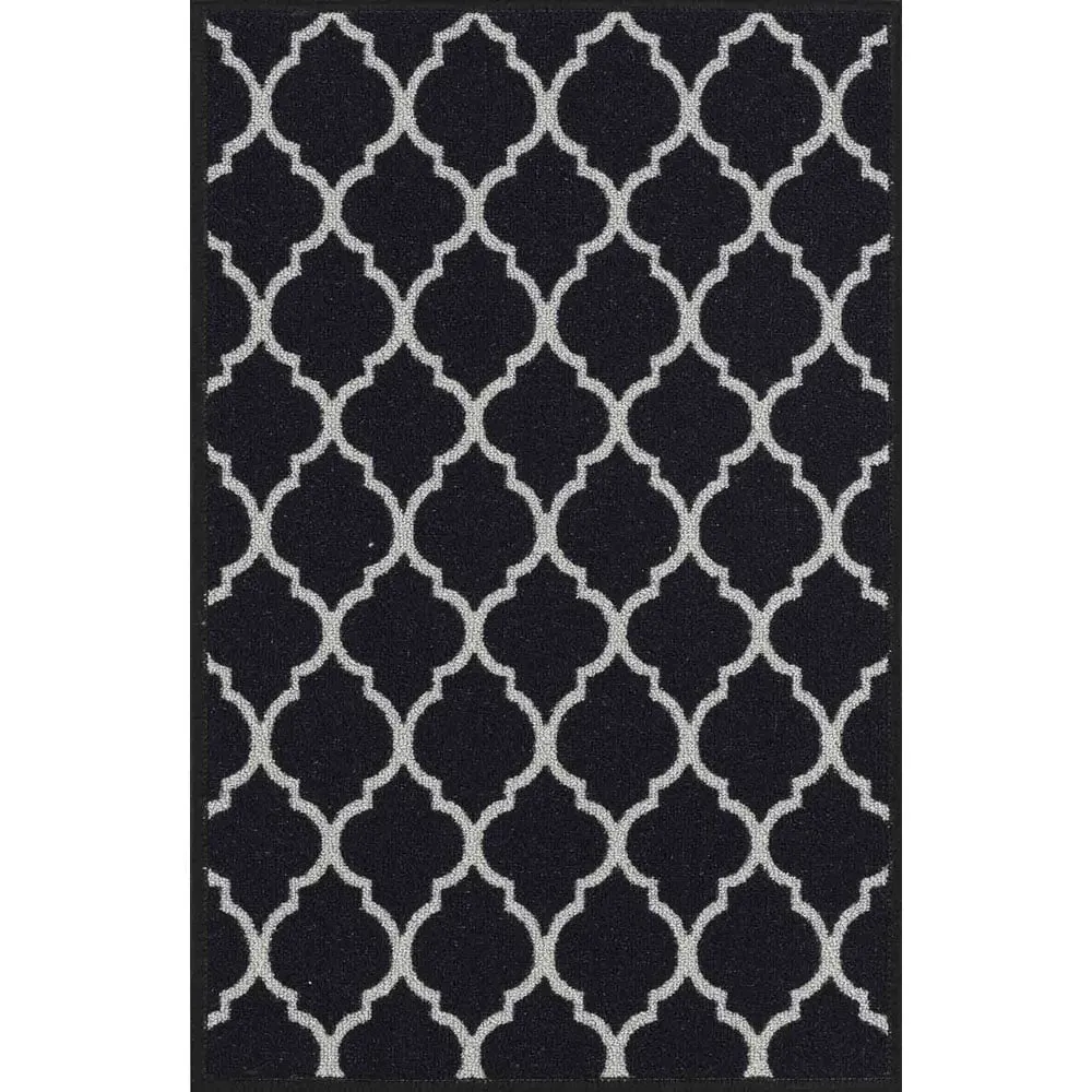 Havana Trellis Anti Slip Door Mat - Black, Nylon