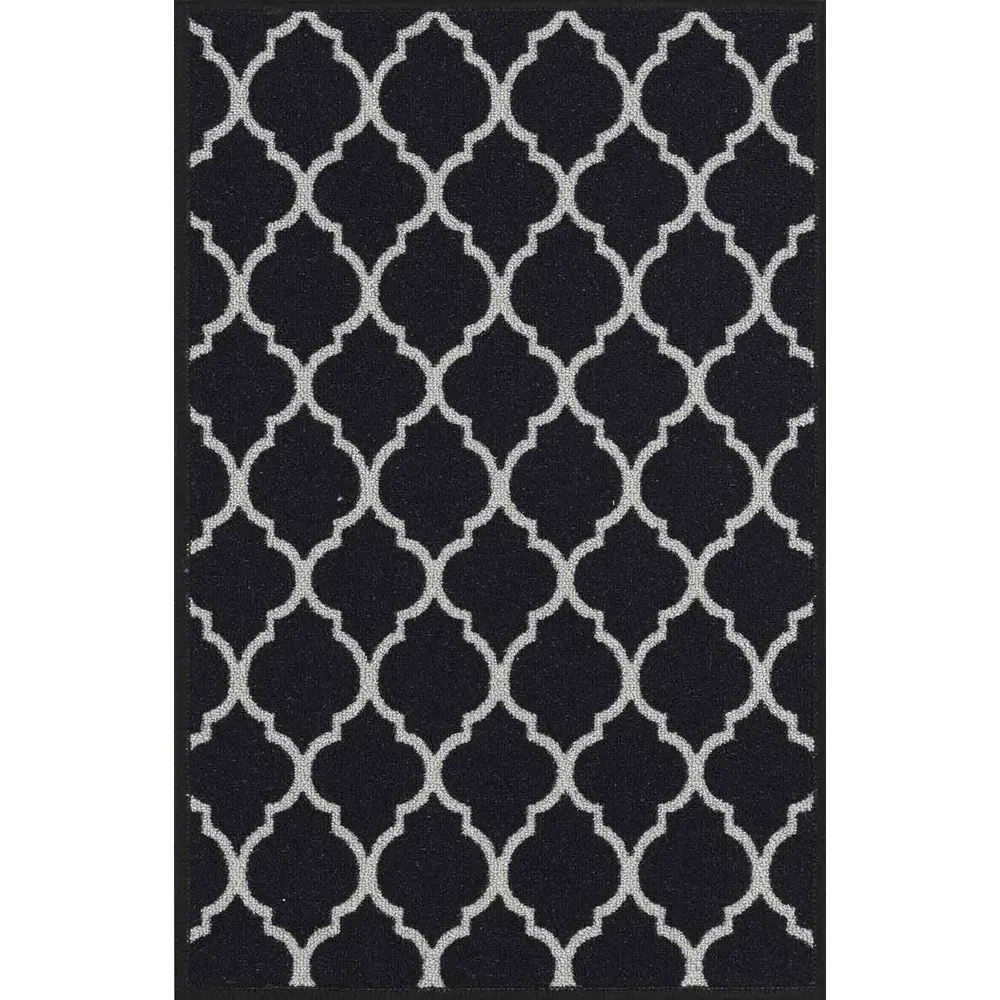 Havana Trellis Anti Slip Door Mat - Black, Nylon
