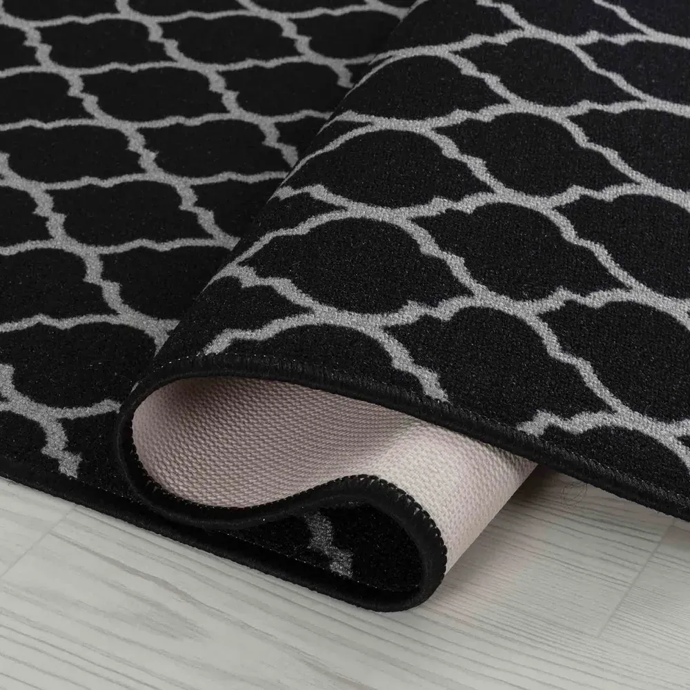 Havana Trellis Anti Slip Door Mat - Black, Nylon