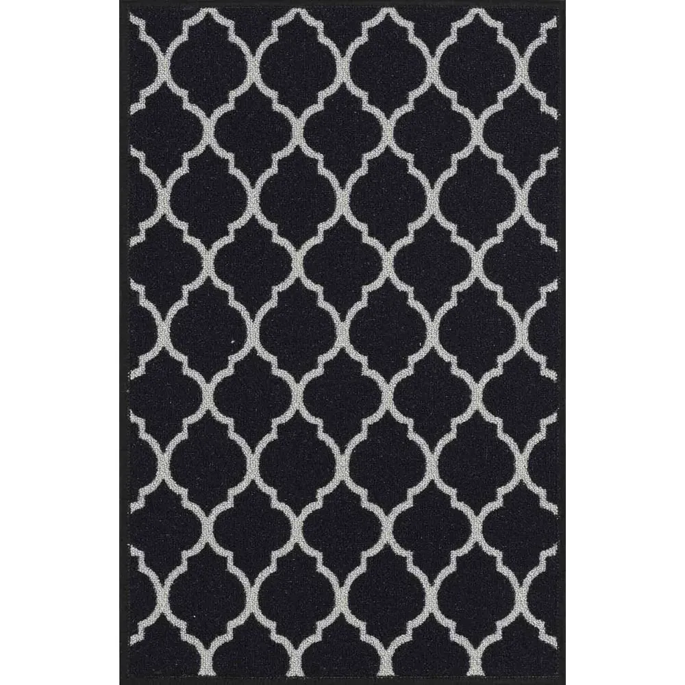Havana Trellis Anti Slip Door Mat - Black, Nylon