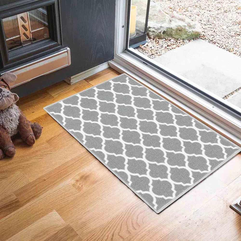 Havana Trellis Anti Slip Door Mat - Grey, Nylon