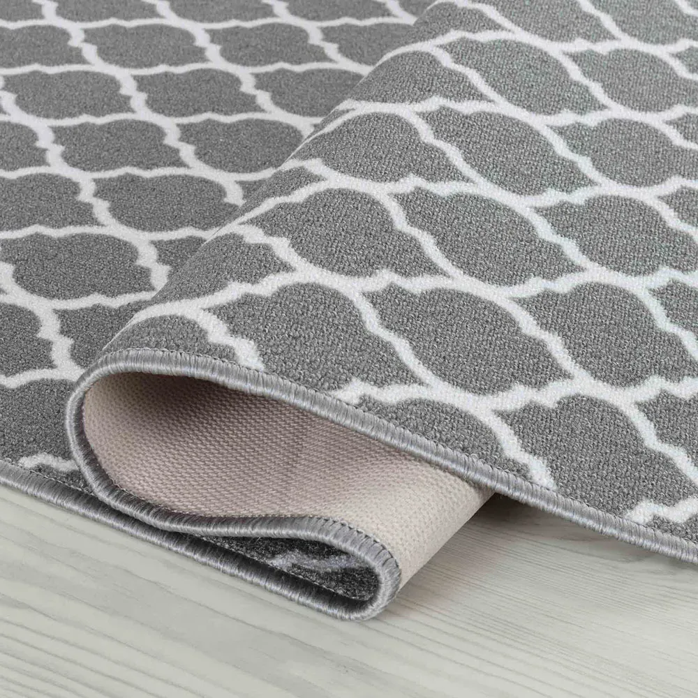 Havana Trellis Anti Slip Door Mat - Grey, Nylon