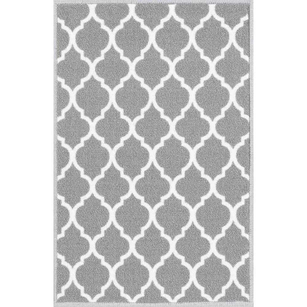 Havana Trellis Anti Slip Door Mat - Grey, Nylon