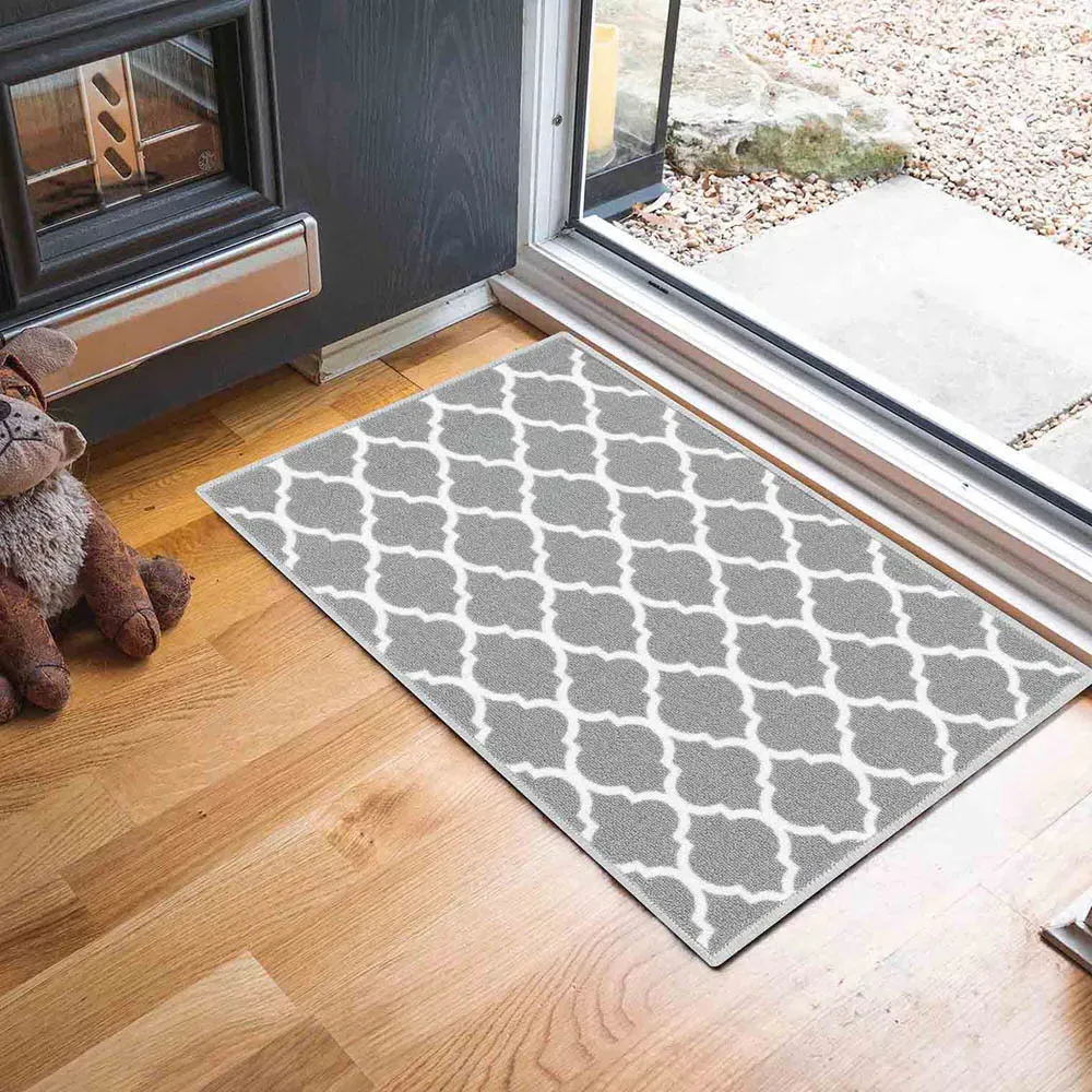 Havana Trellis Anti Slip Door Mat - Grey, Nylon