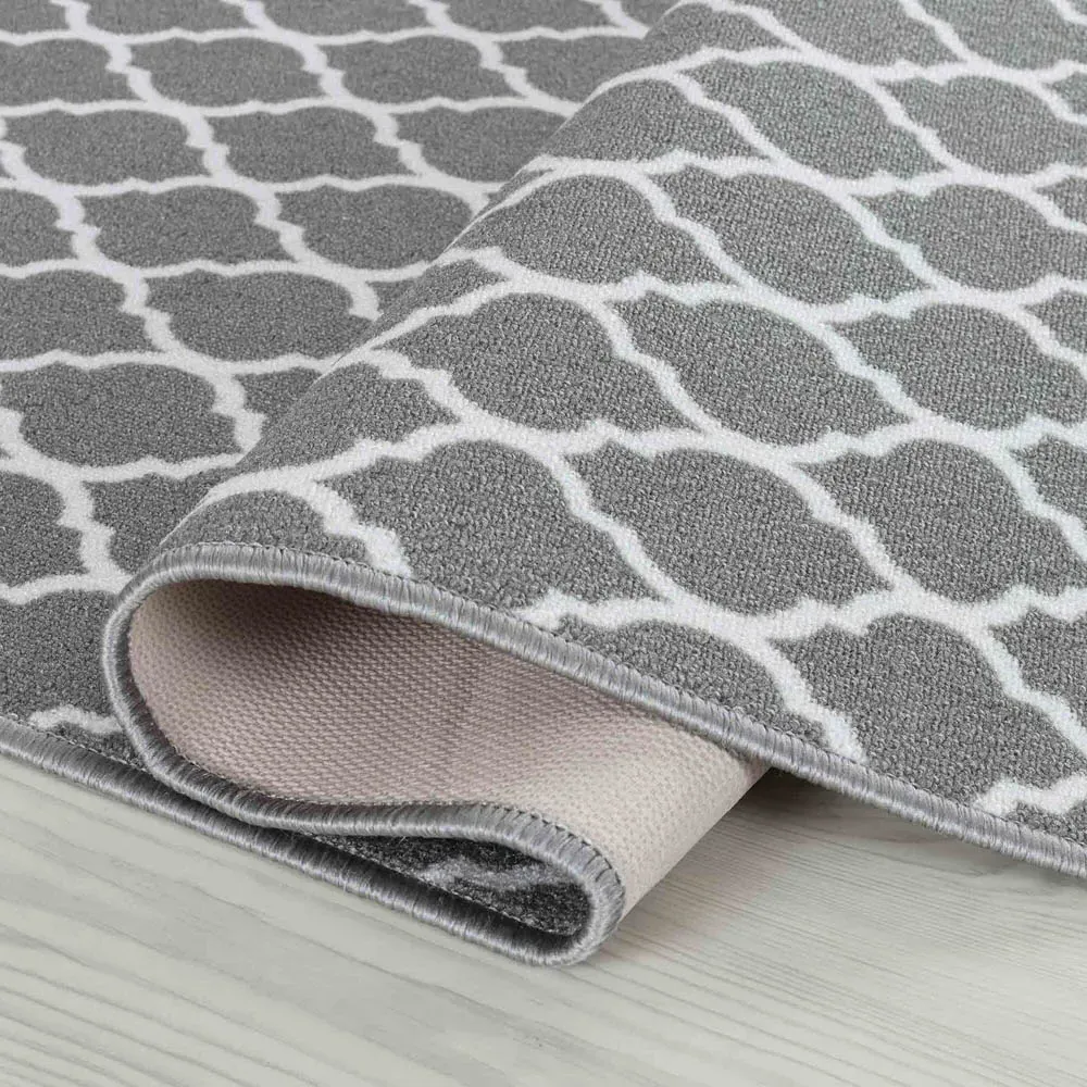 Havana Trellis Anti Slip Door Mat - Grey, Nylon