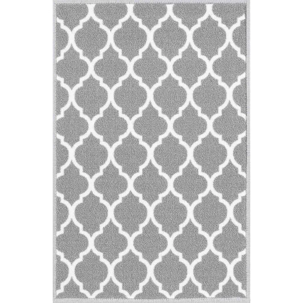 Havana Trellis Anti Slip Door Mat - Grey, Nylon