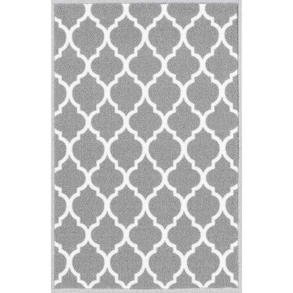 Havana Trellis Anti Slip Door Mat - Grey, Nylon