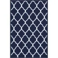 Havana Trellis Anti Slip Door Mat - Navy, Nylon
