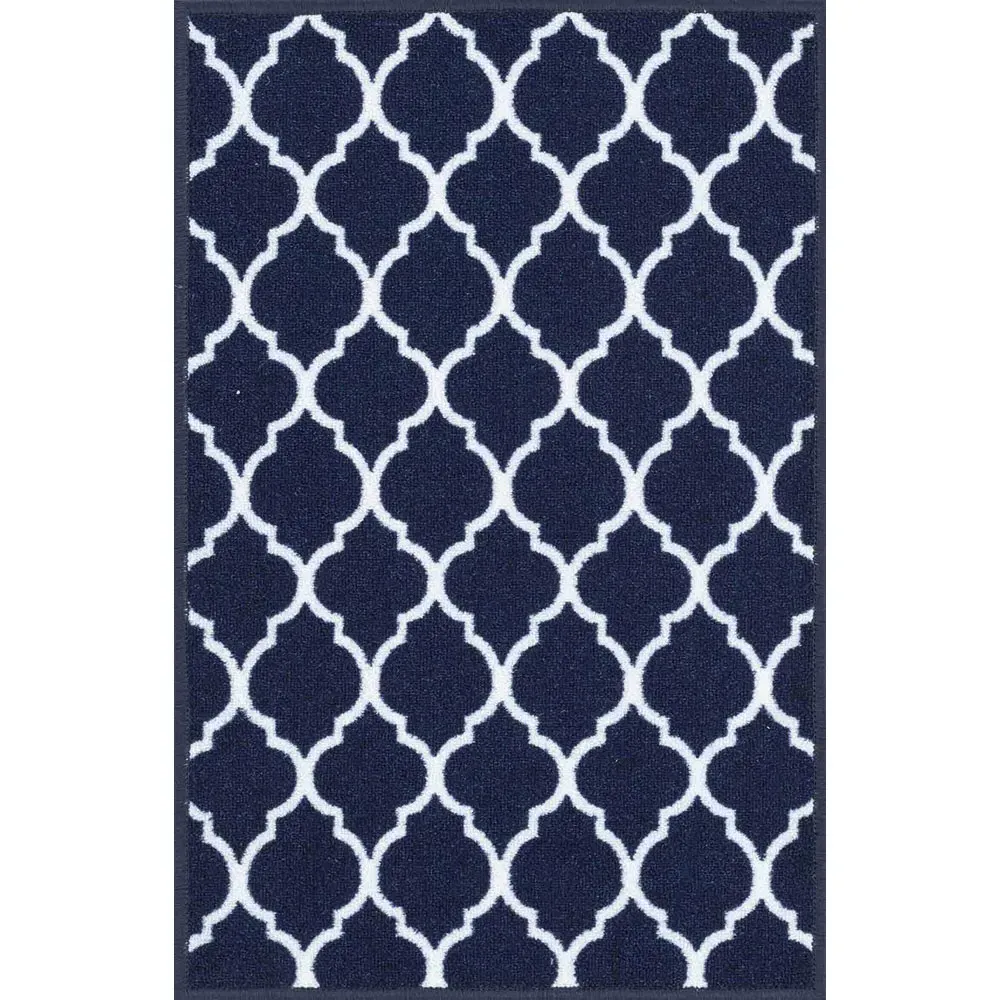Havana Trellis Anti Slip Door Mat - Navy, Nylon