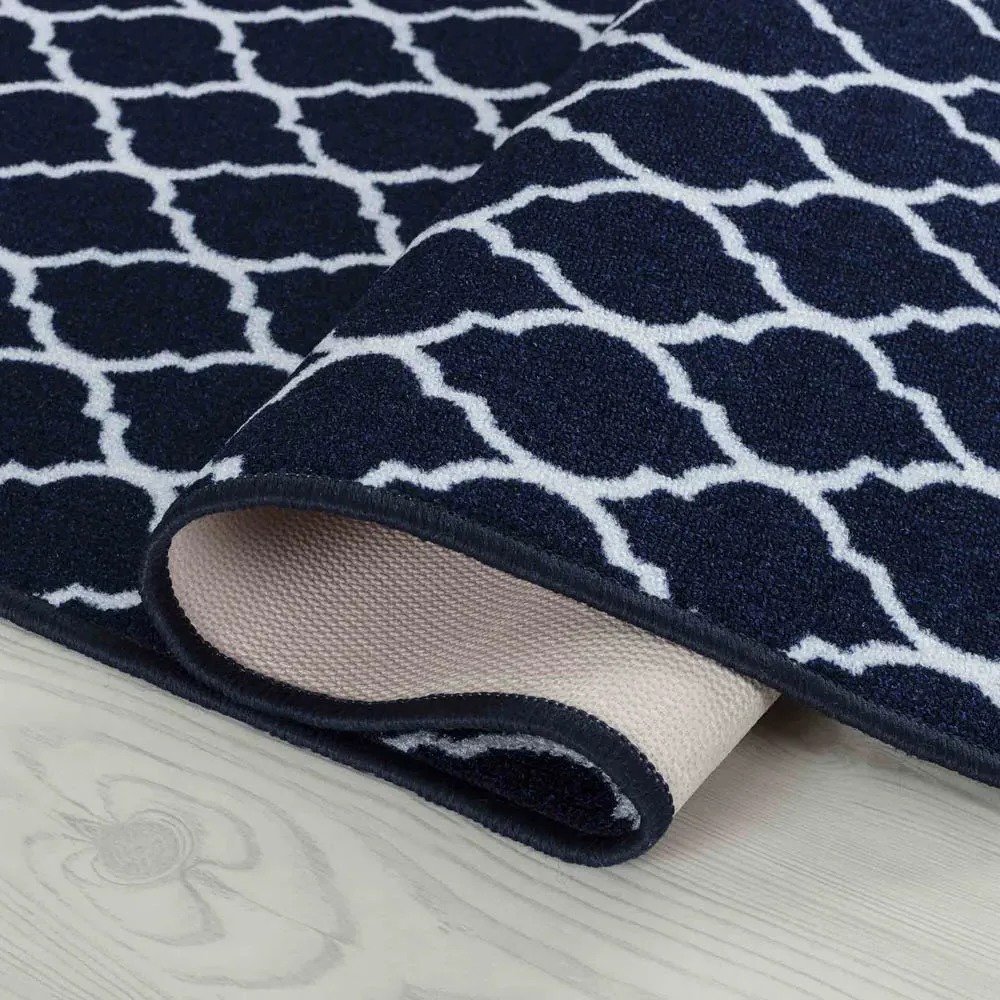 Havana Trellis Anti Slip Door Mat - Navy, Nylon