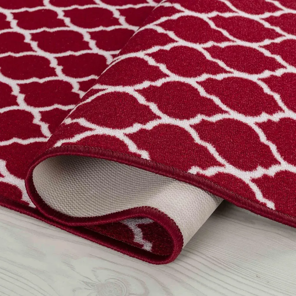 Havana Trellis Anti Slip Door Mat - Red, Nylon