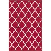 Havana Trellis Anti Slip Door Mat - Red, Nylon
