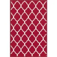 Havana Trellis Anti Slip Door Mat - Red, Nylon