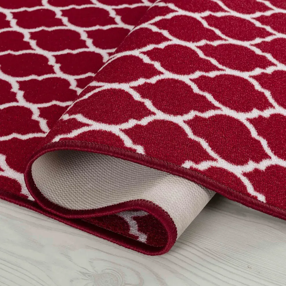 Havana Trellis Anti Slip Door Mat - Red, Nylon