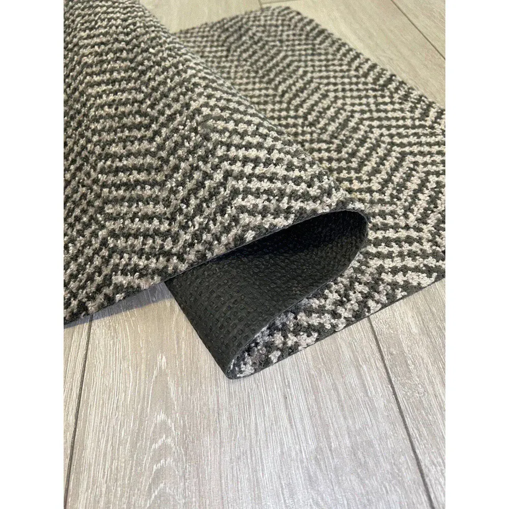 Herringbone Anti Slip Door Mat - Taupe
