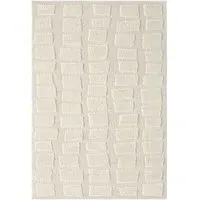 Isabella Embossed Cobble Rug - Cream, Polypropylene