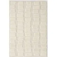Isabella Embossed Cobble Rug - Cream, Polypropylene
