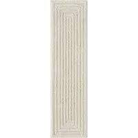 Isabella Embossed Geometric Rectangle Rug - Cream, Polypropylene