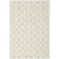 Isabella Embossed Imperial Trellis Rug - Cream, Polypropylene