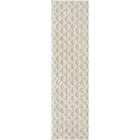 Isabella Embossed Imperial Trellis Rug - Cream, Polypropylene