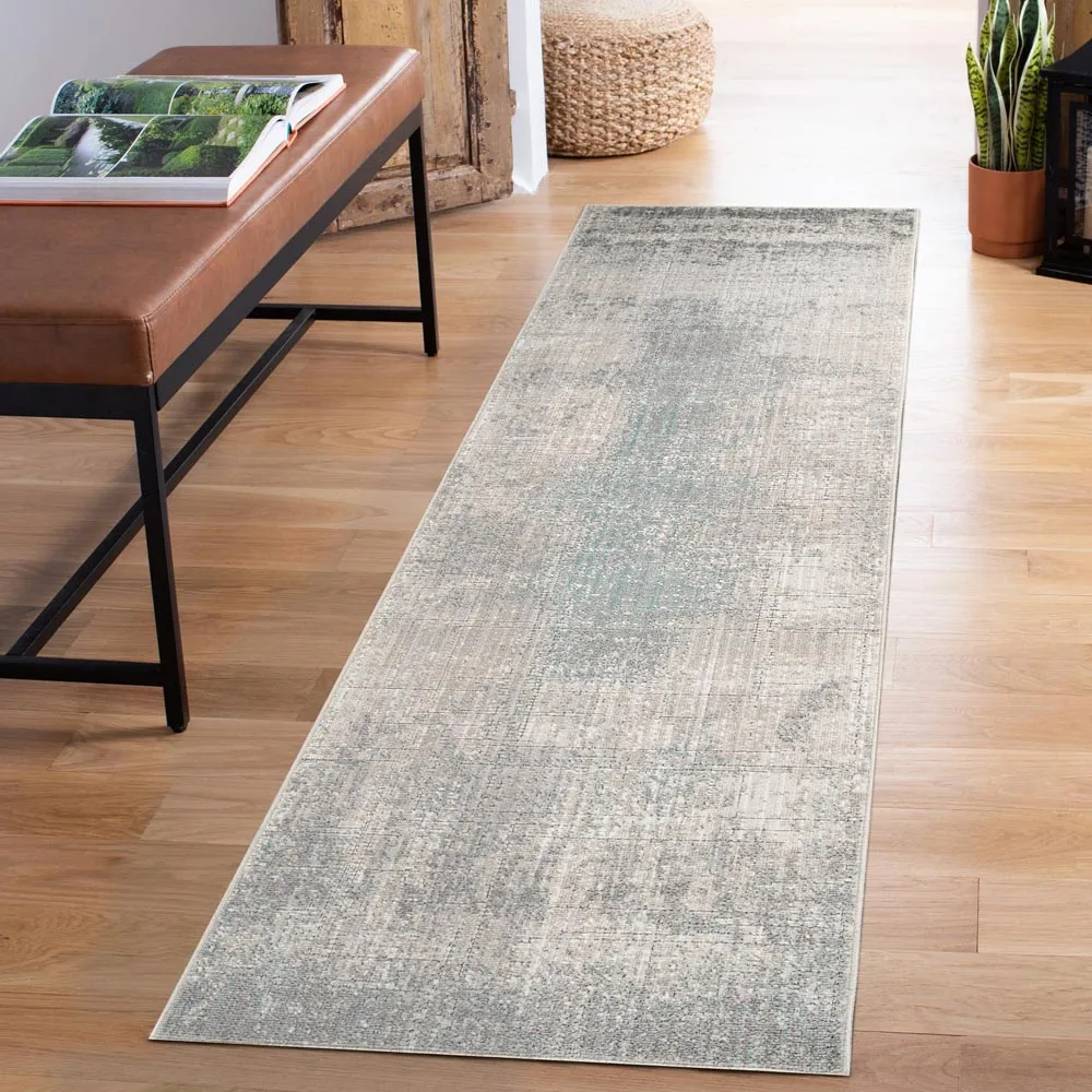 Maia Abstract Non Slip Rug - Grey Mist, Polypropylene