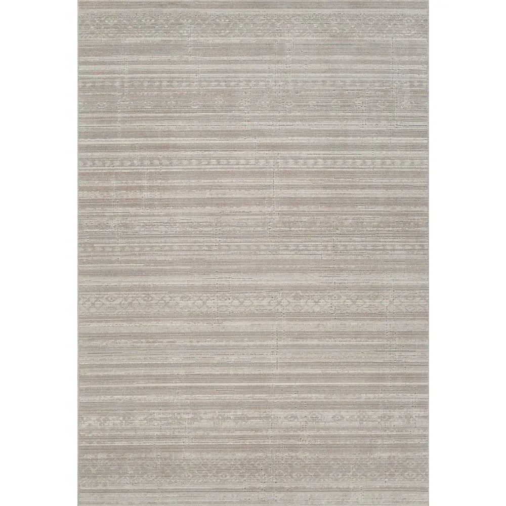 Maia Beige Motif Non Slip Rug - Cream, Polypropylene