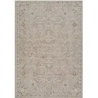 Maia Floral Non Slip Rug - Beige, Polypropylene