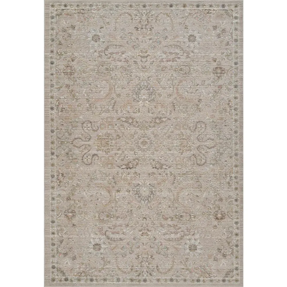 Maia Floral Non Slip Rug - Cream, Polypropylene