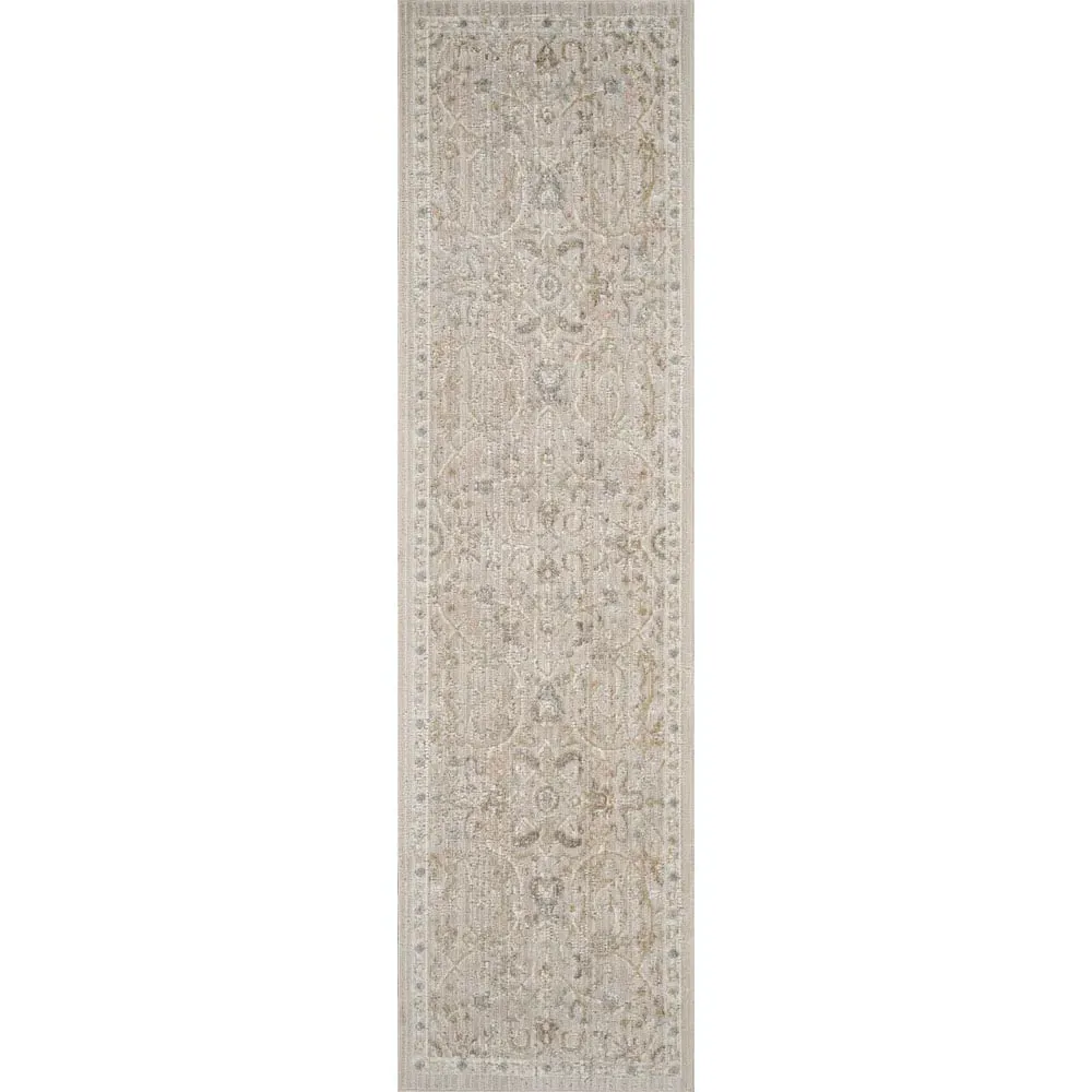 Maia Floral Non Slip Rug - Cream, Polypropylene image