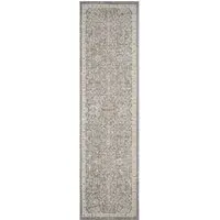 Maia Floral Non Slip Rug - Grey, Polypropylene