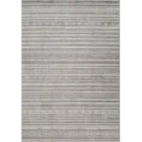 Maia Motif Non Slip Rug - Grey, Polypropylene