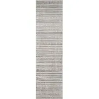 Maia Motif Non Slip Rug - Grey, Polypropylene